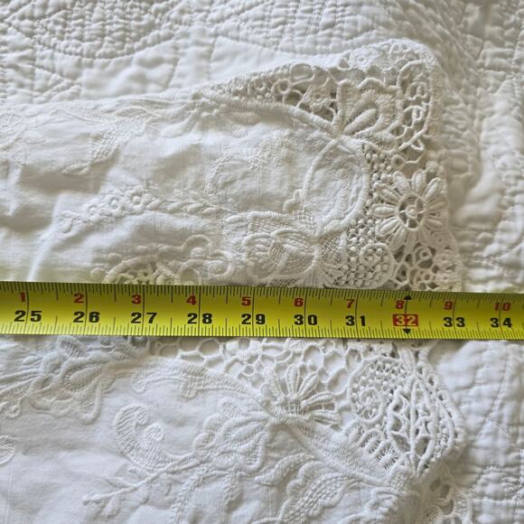 Abercrombie & Fitch Embroidered Lace Off Shoulder Dress White M Cottage Bridal - Picture 8 of 8